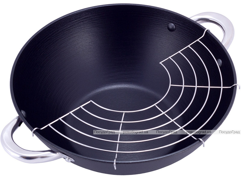 Казан чавунний "Wok" 4.5л, з антипригарним покриттям і аромо-кришкою