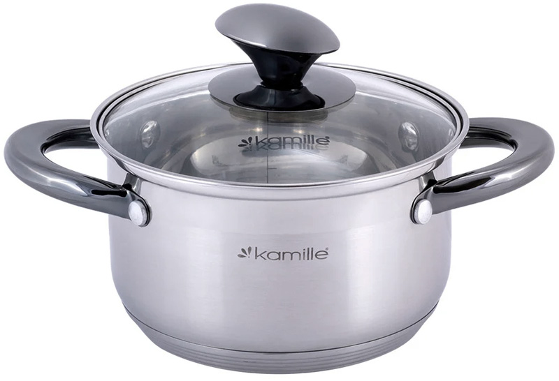 Набір 2 каструлі Kamille Groningen 1.5л, 3л з нержавіючої сталі з 5-шаровим індукційним дном
