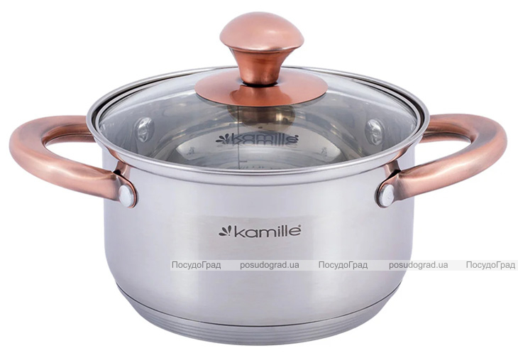 Кастрюля Kamille Catalin 4.5л из нержавеющей стали с мерной шкалой