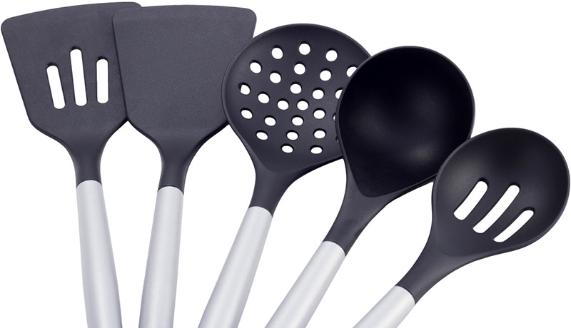 Набір кухонного приладдя Kamille Kitchen Utensils 5 аксесуарів на сталевий підставці