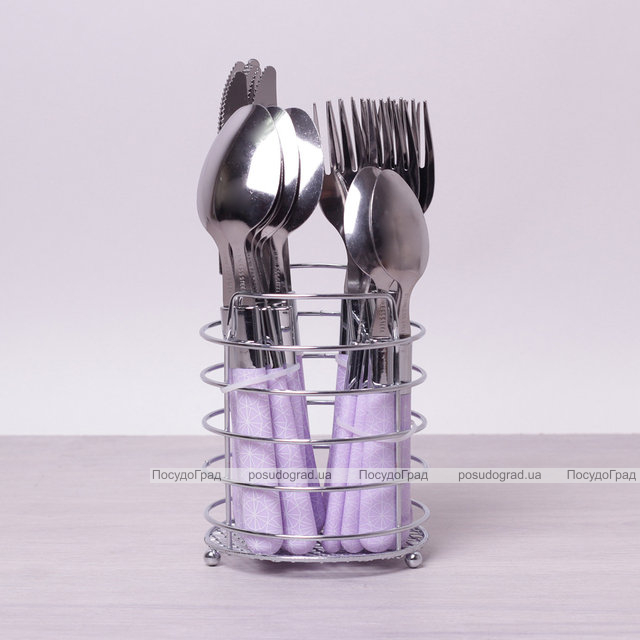 Набір столових приборів Kamille Elegance Set 24 предмета і підставка сталева