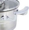 Набір 3 каструлі Kamille Casserote 1.7л, 2.4л, 3.1л з нержавіючої сталі зі скляними кришками