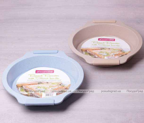 Форма Kamille Marble кругла 35х32х6см з силіконовими ручками