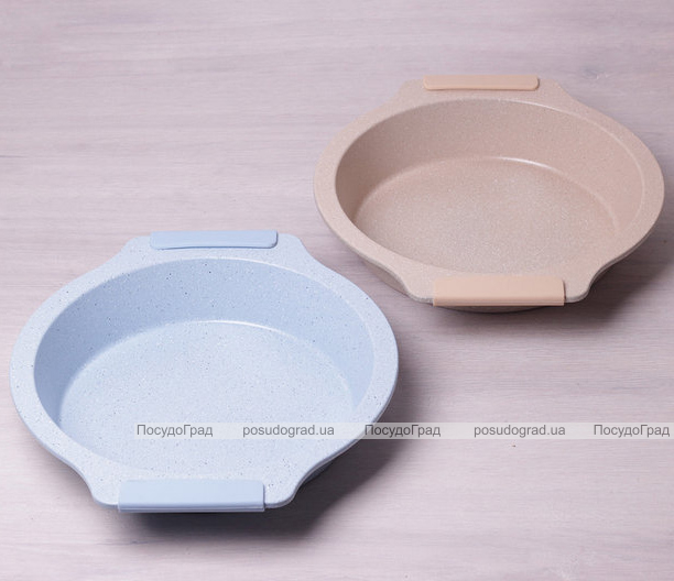Форма Kamille Marble кругла 37х34х7см з силіконовими ручками