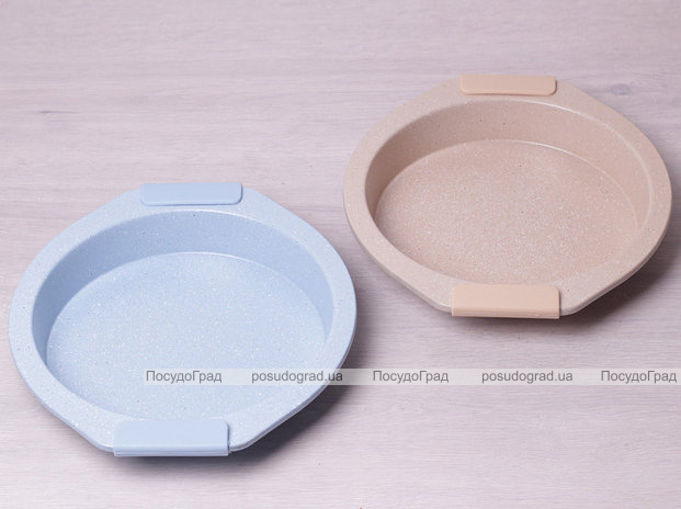 Форма Kamille Marble кругла 28.5х26.5х4см з силіконовими ручками