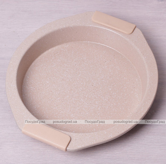 Форма Kamille Marble кругла 28.5х26.5х4см з силіконовими ручками