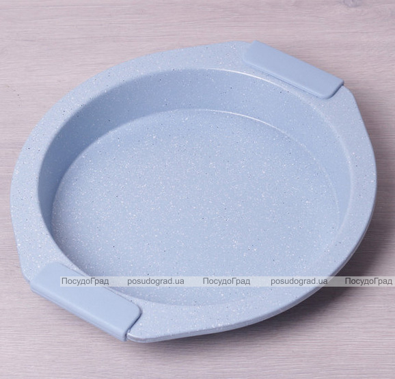 Форма Kamille Marble кругла 28.5х26.5х4см з силіконовими ручками