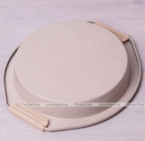 Форма Kamille Marble кругла 28.5х26.5х4см з силіконовими ручками