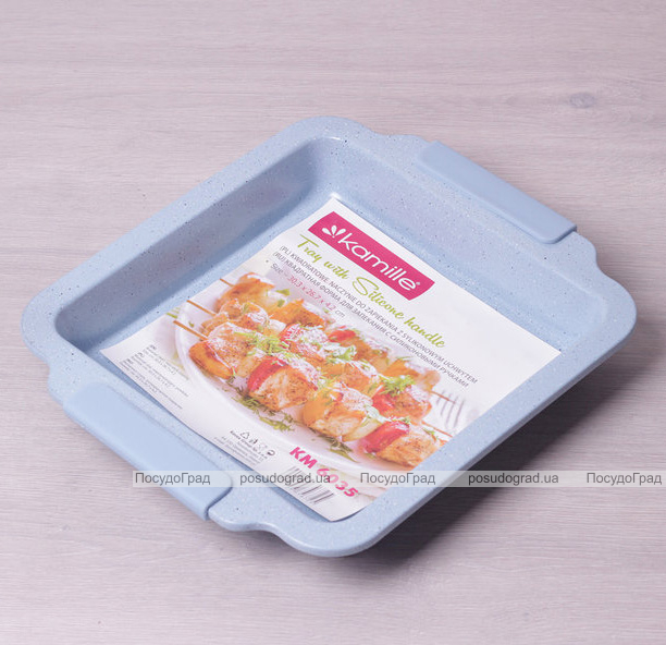 Форма для випічки Kamille Marble 30.5х27х4.5см з силіконовими ручками