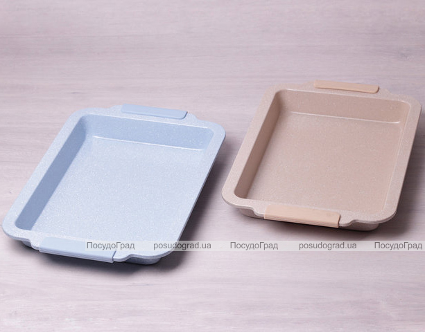 Форма для випічки Kamille Marble 40.5х27х4.5см з силіконовими ручками