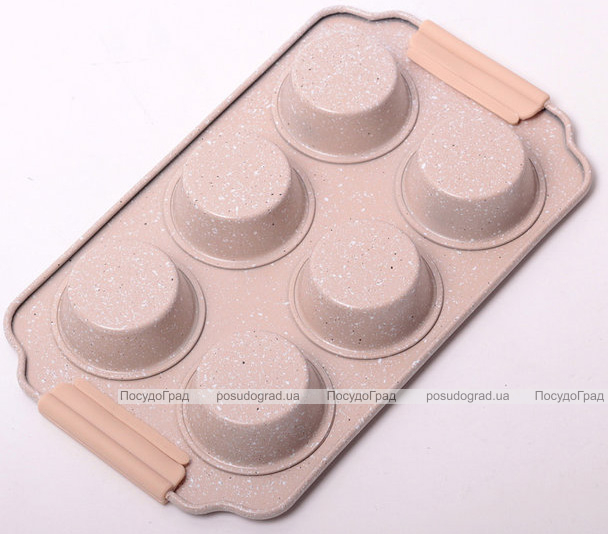 Форма для випічки кексів Kamille Marble 30х18см, 6 осередків