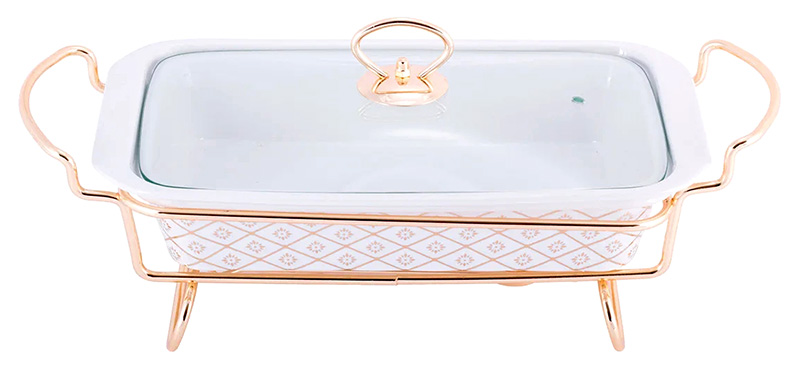 Марміт Kamille Food Warmer "In Gold" керамічна форма 1.3л, 30.5см з підігрівом