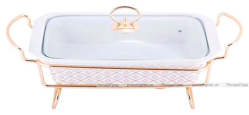 Марміт Kamille Food Warmer "In Gold" керамічна форма 1.3л, 30.5см з підігрівом