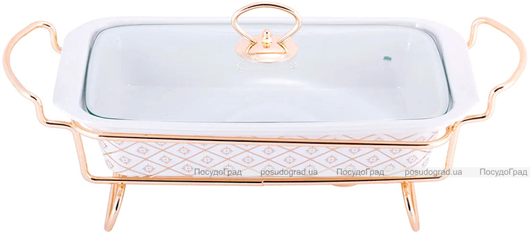 Марміт Kamille Food Warmer "In Gold" керамічна форма 2.5л, 36.5см з підігрівом
