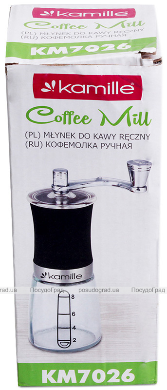 Кофемолка Kamille механическая с мерной шкалой