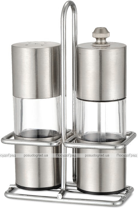 Набір для спецій Kamille Grinder Set перцемолка та сільничка на підставці 10х14.5см