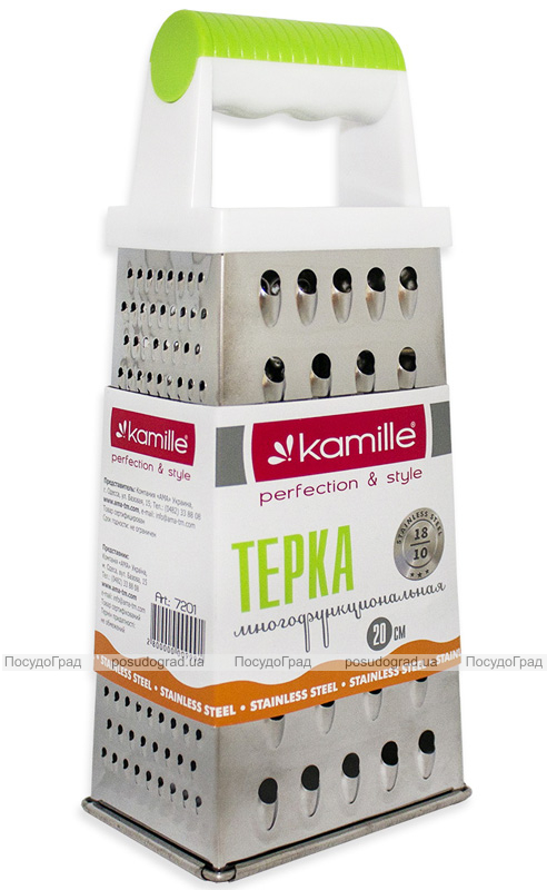 Терка-шинківниця Kamille 22см 4х гранна з пластиковою ручкою