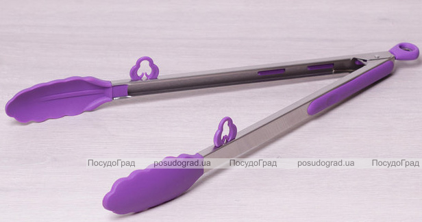Щипці Kamille Delight 30.5см силіконові з металевою ручкою