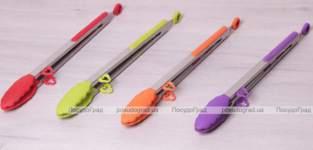 Щипцы Kamille Delight 35.5см силиконовые с металлической ручкой
