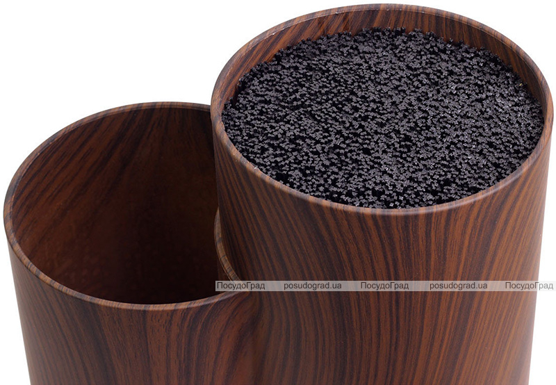 Колода для ножів Kamille Brash Stand Wood 22.5см пластикова подвійна