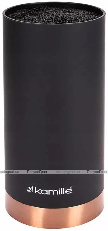 Подставка Kamille Black&Rose, колода для ножей Ø11х22см с полипропиленовым наполнителем