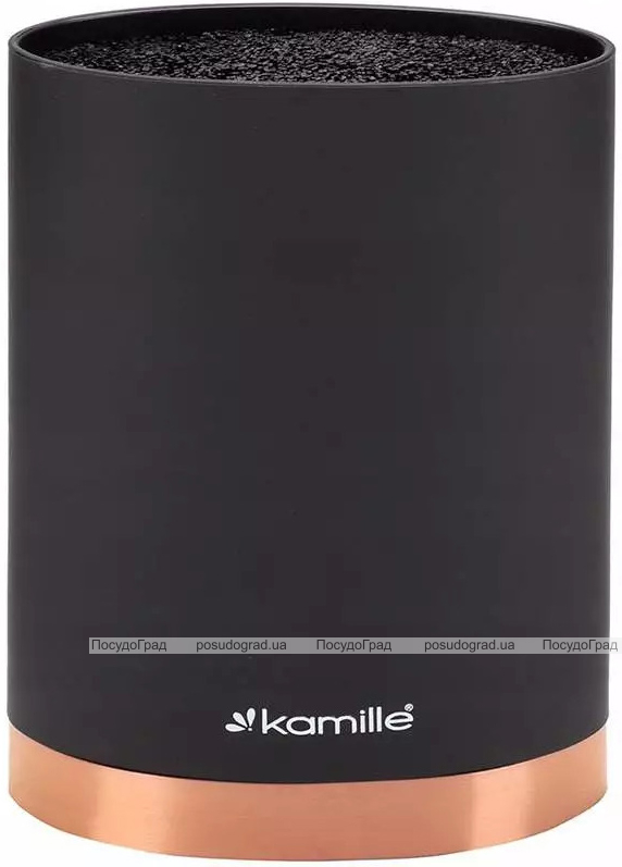 Подставка Kamille Black&Rose, колода для ножей 16х7х22см с полипропиленовым наполнителем