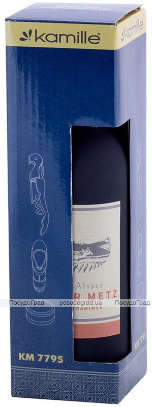 Набір сомельє винний Kamille Wine Story 3 предмета в чохлі-пляшці