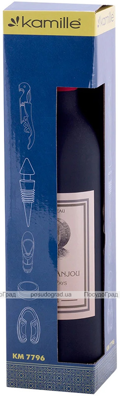 Набор сомелье винный Kamille Wine Story 5 предметов в чехле-бутылке