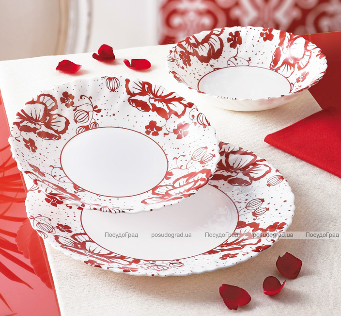 Столовый сервиз Luminarc Alcove Red на 6 персон 19 предметов