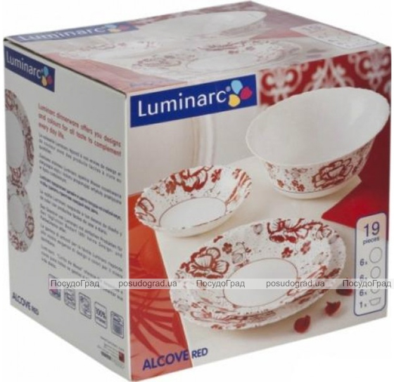 Столовый сервиз Luminarc Alcove Red на 6 персон 19 предметов