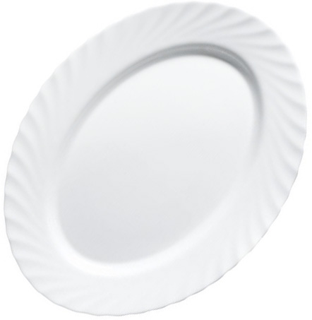Набор 4 овальных блюда Luminarc Trianon White 29см, стеклокерамика