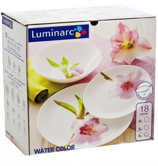 Столовий сервіз Luminarc Water Color на 6 персон 18 предметів