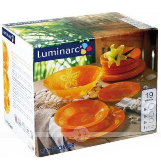 Столовий сервіз Luminarc Lily Flower на 6 персон 19 предметів