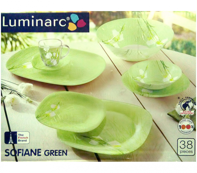 Столовий сервіз Luminarc Aime Carina Sofian Green на 6 персон 38 предметів