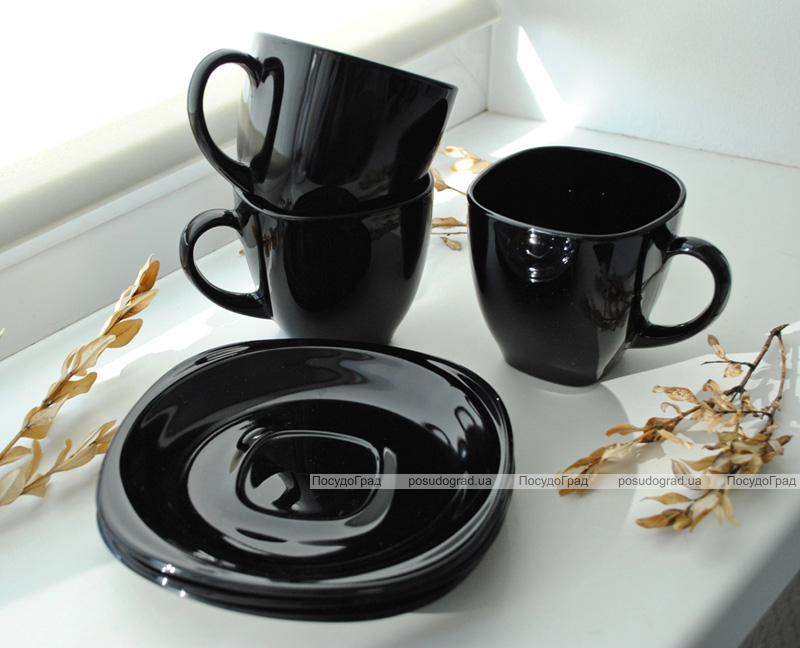 Чайный сервиз Luminarc Carine Black&White 6 чашек 220мл и 6 блюдец