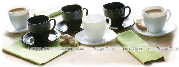 Чайный сервиз Luminarc Carine Black&White 6 чашек 220мл и 6 блюдец