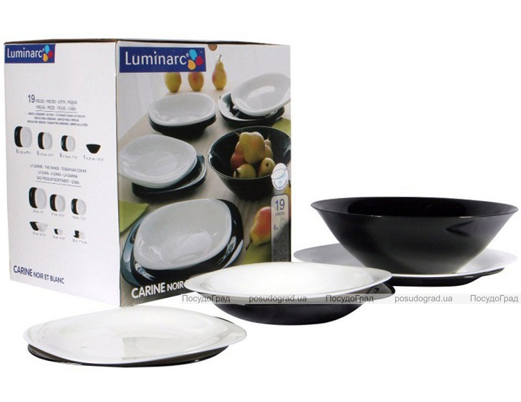 Столовий сервіз Luminarc Carine Black&White на 6 персон 19 предметів