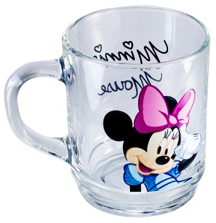 Кружка дитяча Minnie Mouse скляна 250мл для дівчинки