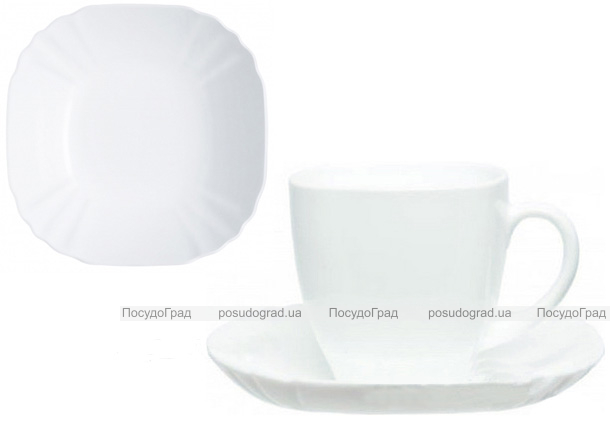 Чайный сервиз Luminarc Lotusia White на 6 персон, стеклокерамика