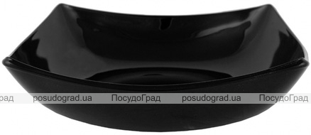 Набір 6 квадратних супових тарілок Luminarc Quadrato Black 20см, склокераміка