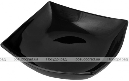 Набір 6 квадратних супових тарілок Luminarc Quadrato Black 20см, склокераміка