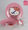 Дитячий набір Luminarc Hello Kitty Sweet Pink 3 предмети: кружка, тарілка, стакан