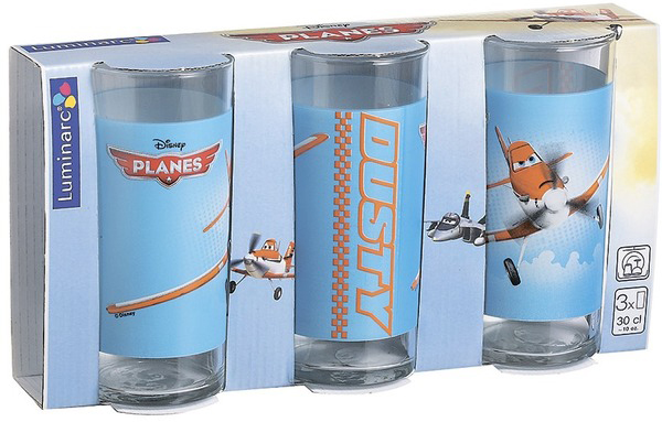 Набор 3 детских стакана Disney Planes Dusty 300мл