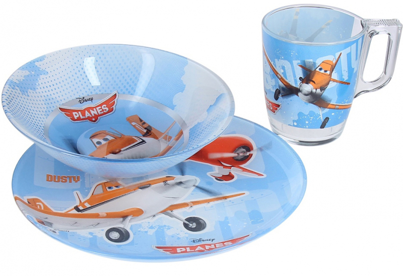Дитячий набір Luminarc Disney Planes 3 предмети: піала, кружка, тарілка
