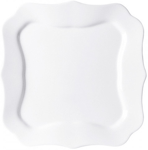 Набір 6 обідніх тарілок Luminarc Authentic White, квадратні 26см