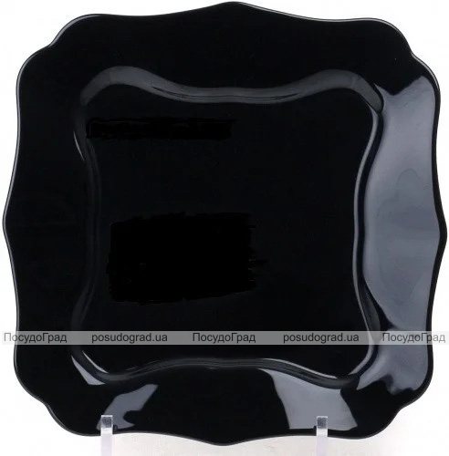 Набір 6 обідніх тарілок Luminarc Authentic Black, квадратні 26см