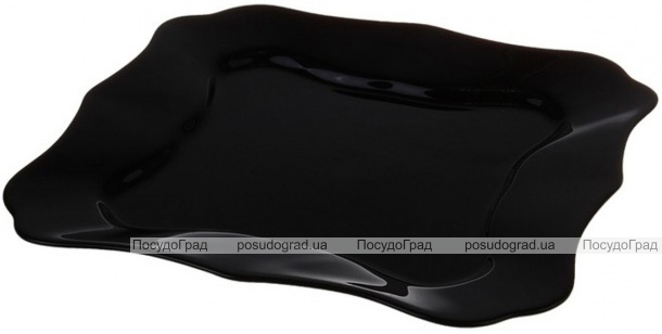 Набір 6 обідніх тарілок Luminarc Authentic Black, квадратні 26см