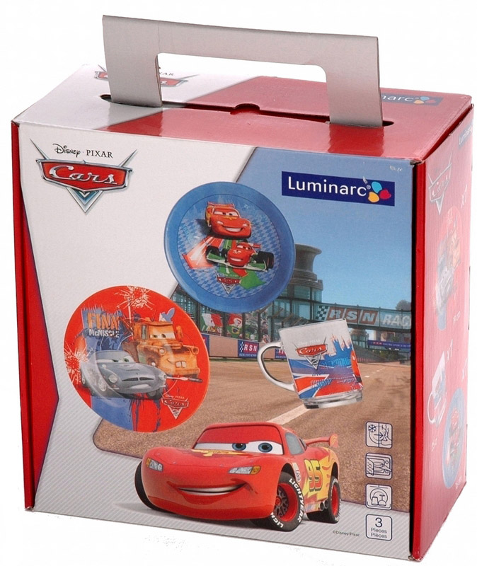 Дитячий набір Luminarc Disney Cars 3 предмети: піала, кружка, тарілка