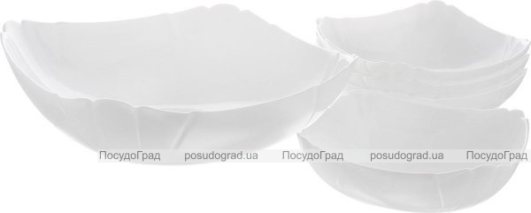 Набір салатників Luminarc Lotusia White 1х25см, 4х16.5см, склокераміка