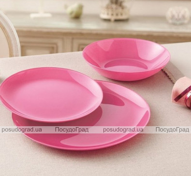 Набір 6 обідніх тарілок Luminarc Arty Pink Ø26см, скло